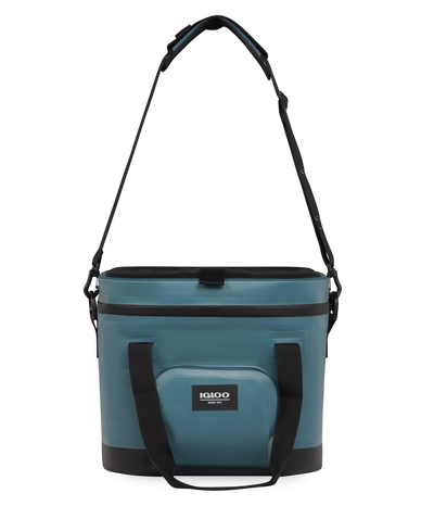 front image shoulder strap::Spruce::Smooth-glide, leak-resistant zippers