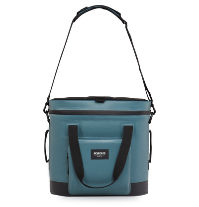 front image shoulder strap::Spruce::Smooth-glide, leak-resistant zippers