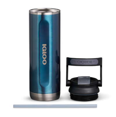 front image lid off::Urban Blue::Double-wall, vacuum insulated