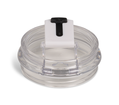 lid open::White::Leakproof Flip 'n' Sip lid