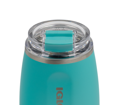 close up lid::Lagoon Teal::Leakproof Flip 'n' Sip lid