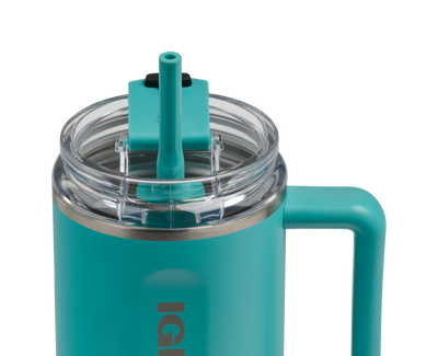 close up straw::Lagoon Teal::Gasketed, leak-resistant straw