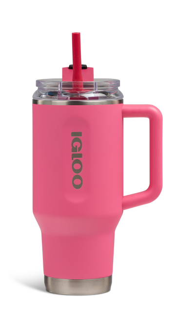 front image straw::Thrift Pink::Up to 48hrs cold / 8hrs hot*